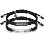 Pulsera Magnética de Acero Inoxidable para Parejas JewelryWe - Pulso Atractivo y Duradera con Cuerda Trenzada Adjustalbe, Regalo Ideál Para San Valentín o Aniversario. Diseño Elegante Vintage Unisex en Metal De Alta Calidad