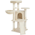 Costoffs Árbol para gatos de 107 cm con plataforma de observación, cueva para gatos, 5 postes de sisal, cueva de descanso, rascador y bola de felpa colgante, mueble para gatos