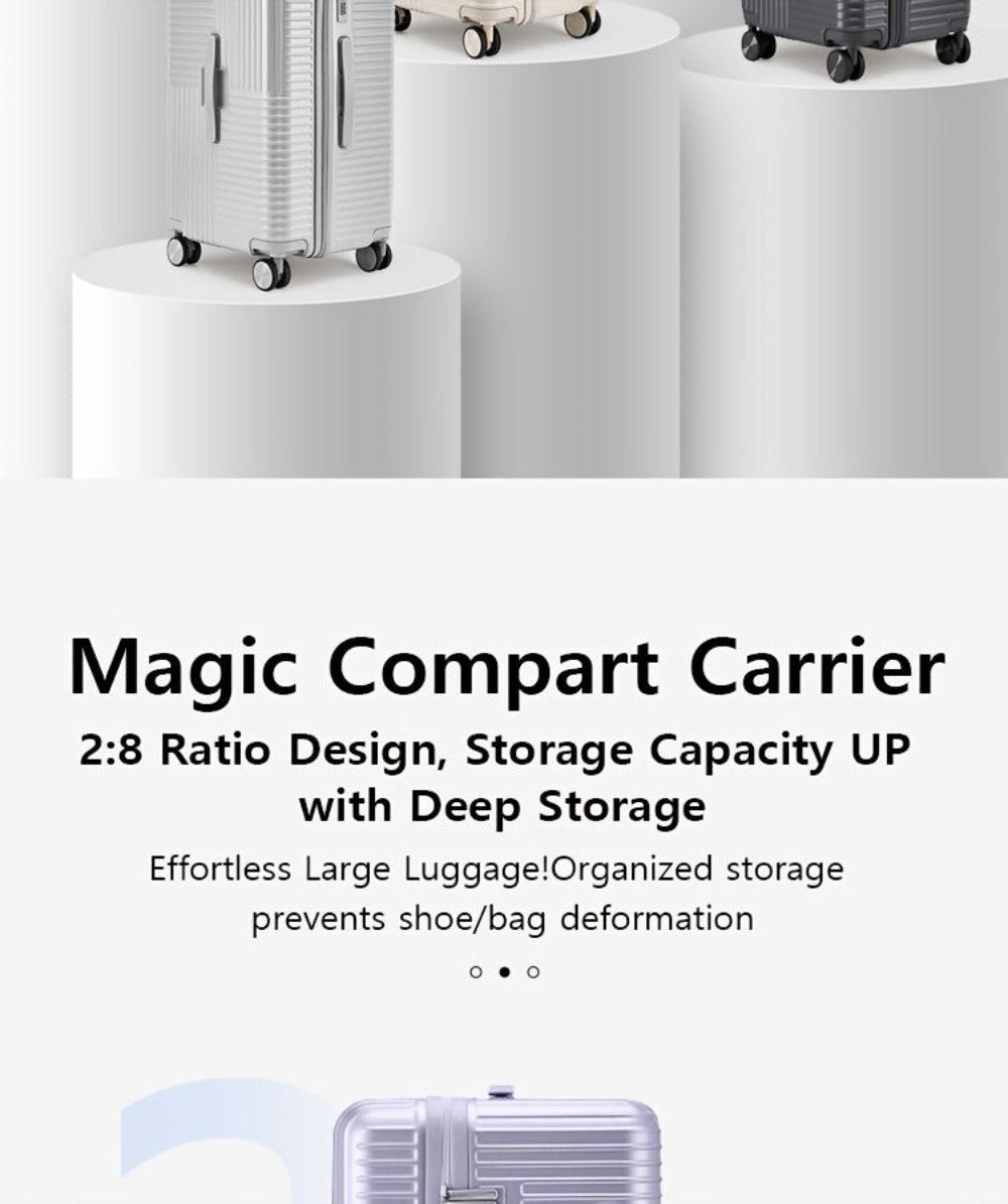 Maleta de mano de 20 pulgadas con forma de cubo, equipaje rígido ligero de gran capacidad con ruedas giratorias y cremalleras de doble protección, trolley de viaje multiusos para negocios y vacaciones