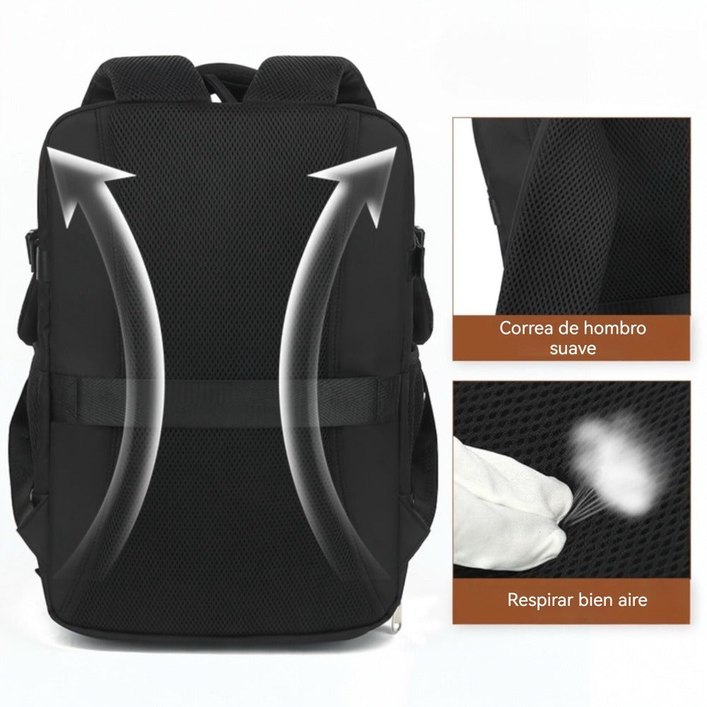 Mochila de Viaje para Cabina de Avion 43x30x18 para Vuelo Barato, Equipaje de Mano y Espaciosa con Compartimento para Zapatos y Mochila Antirrobo Multifuncional para Viajes (266)