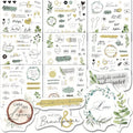 Pegatinas de boda para libro de visitas con más de 200 diseños - 8 páginas de pegatinas de boda, aptas para libros de visitas y álbumes, pegatinas de boda aptas para scrapbooking, decoración de diarios, pegatinas de corazones.