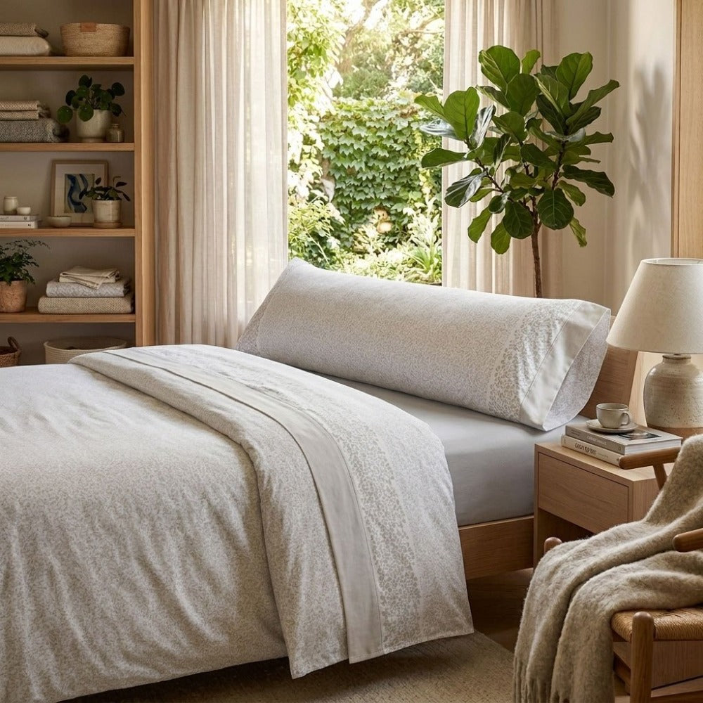Juego de ropa de cama (Sábana ajustable, Cubrecama, Funda de almohada) | Juego de sábanas estampadas de 3 piezas | Primavera/Verano | Múltiples estilos | Tejido suave | 180cm - Múltiples tamaños disponibles