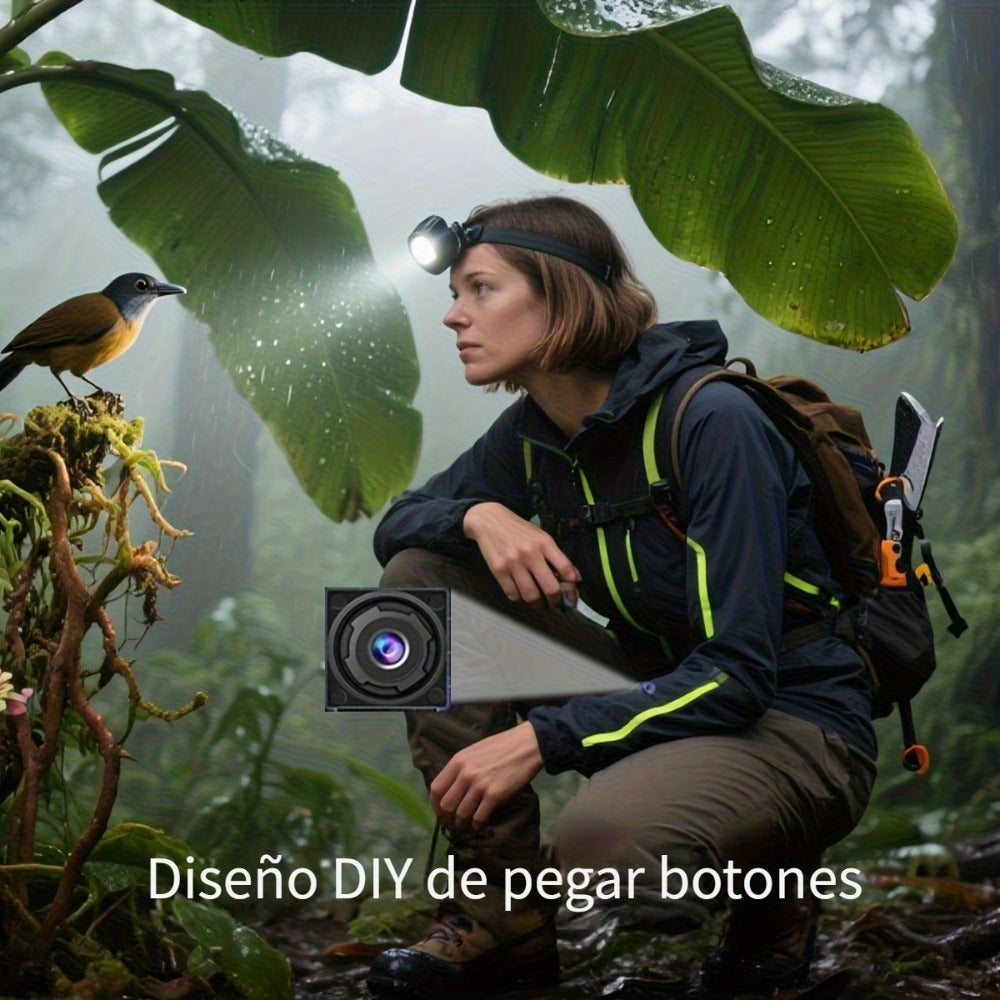 Memoria opcional de 16GB/32GB/64GB, cámara WIFI HD 1080, modo DIY, compatible con control remoto por aplicación de móvil, grabación y vídeo, portátil, fácil de usar, compatible con tarjeta TF, grabación en bucle, modo AP, detección de movimiento, recordat