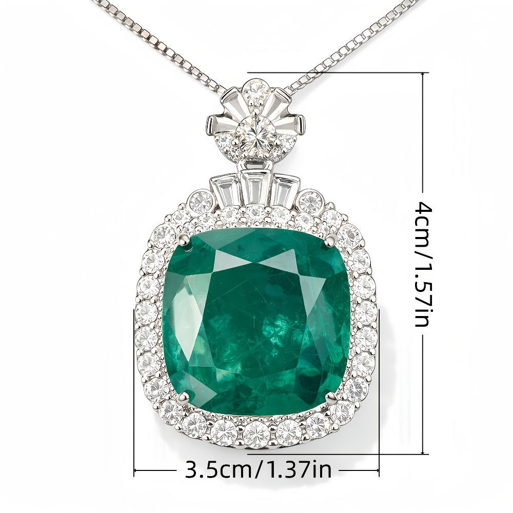 Collar brillante para mujer S925, forma cuadrada, plateado, diseño de alta gama, regalo único, embalaje en caja de regalo