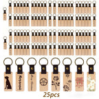 TOCOME 25/50/100 piezas de espacios en blanco para llaveros de madera de haya - Llaveros de madera de haya sin acabar de alta calidad, etiquetas rectangulares sin terminar para grabado láser DIY, llaveros de madera, artesanías de madera, adecuados para pr