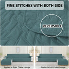 Funda para sofá de 3 plazas con chaise longue, funda para sofá en forma de L, funda para sofá con chaise longue izquierda y derecha con península, funda para sofá chaise longue, funda para sofá L (255 cm, verde claro)