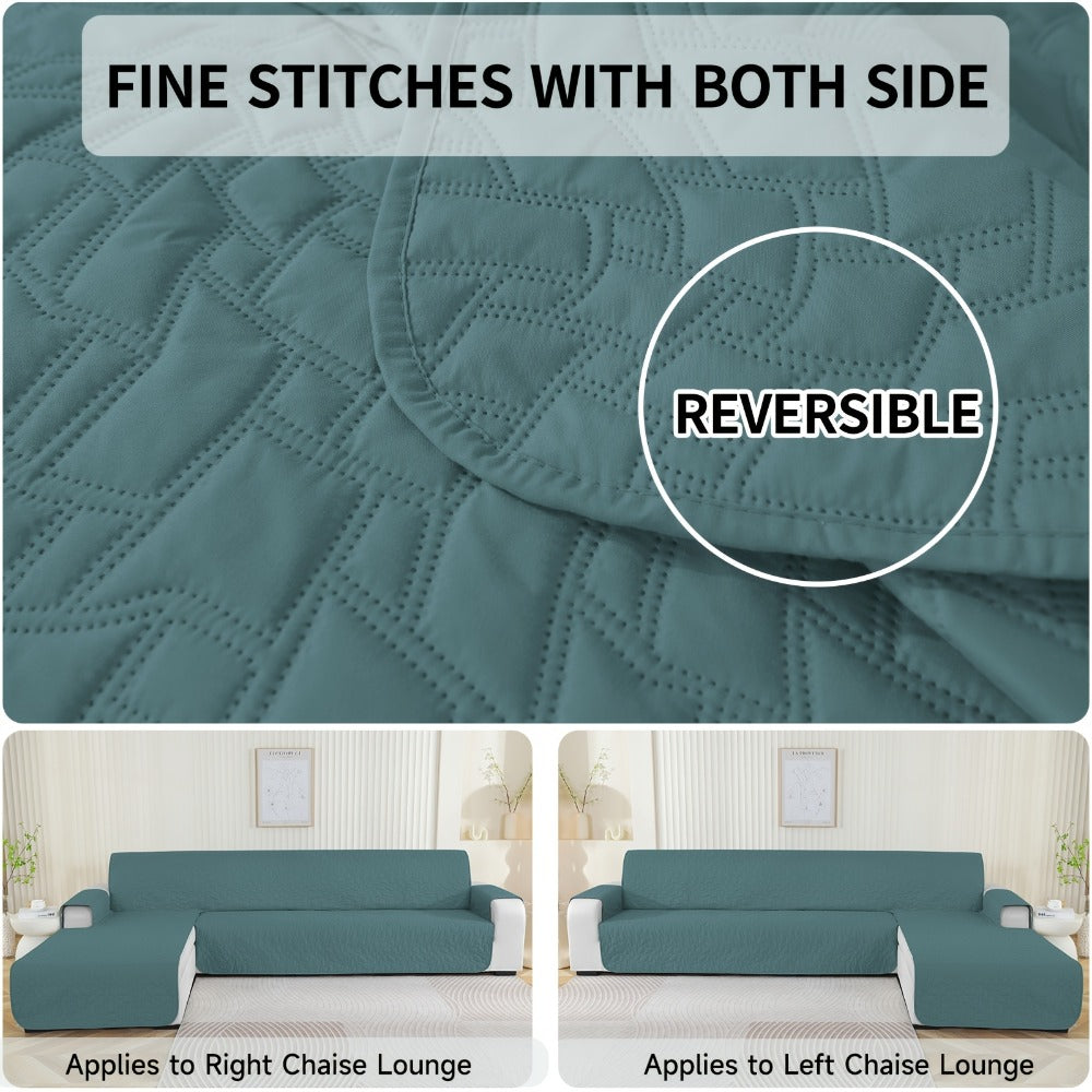 Funda para sofá de 3 plazas con chaise longue, funda para sofá en forma de L, funda para sofá con chaise longue izquierda y derecha con península, funda para sofá chaise longue, funda para sofá L (255 cm, verde claro)