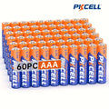 Pilas | PKCELL Paquete de 60 pilas alcalinas AAA, LR03, 1.5 voltios de alta capacidad y larga duración, para controles remotos, juguetes
