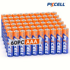 Pilas | PKCELL Paquete de 60 pilas alcalinas AAA, LR03, 1.5 voltios de alta capacidad y larga duración, para controles remotos, juguetes