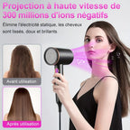 Secador de pelo iónico profesional de 2400W con motor de CA, rápido, 3 niveles de calor y 3 velocidades, botón frío/calor, difusor de viaje incluido