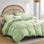 Juego de edredón con funda de almohada jacquard bohemio de 2/3 piezas, suave, agradable para la piel, cómodo, transpirable, lavable a máquina con cierre de cremallera, universal para las cuatro estaciones, fácil, lujoso, adecuado para dormitorios, habitac