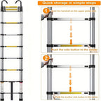 Escalera plegable | Escalera telescópica de 6.3m, escalera de acero inoxidable, escalera plegable, escalera telescópica, escalera de peldaños