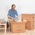 Pack 10 Cajas Carton para Mudanzas y Almacenaje Ultra Resistentes con Asas