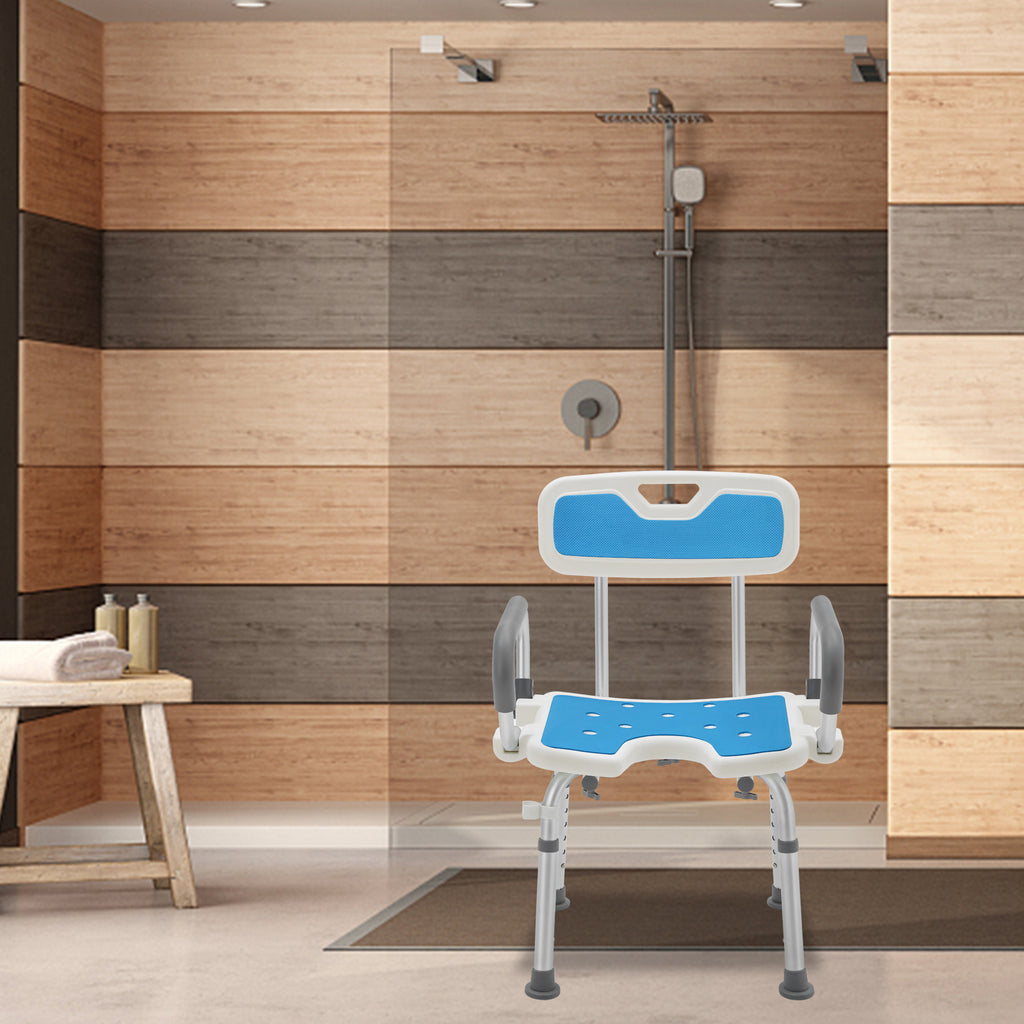 Silla de ducha con respaldo para baño seguridad y asistencia diaria | 150 kg y ajustable