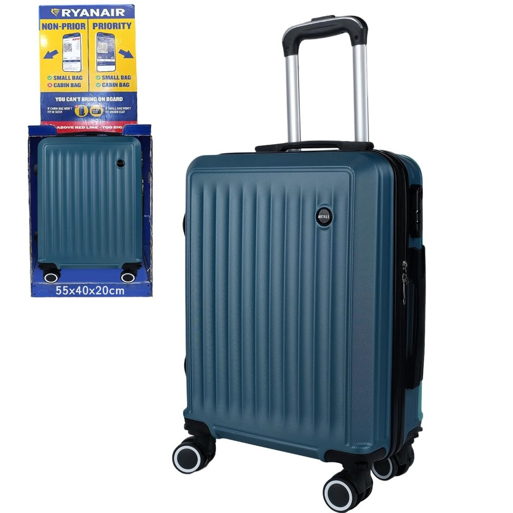Maleta De Cabina Exclusiva Para Vuelos Europeos, Ideal Para Vacaciones De Verano Y Viajes A La Playa. Dimensiones Precisas De 55×40×20 Cm, Diseño Rígido Resistente Con 4 Ruedas Giratorias 360°, Tirador Telescópico Suave Y Cerradura De Seguridad. Ligera Y