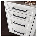 Juego de 10 Tiradores Negros Mate para Muebles, Diseño Cuadrado, Distancia de Agujeros de 128 mm, 160 mm, Modernos y Estéticos para Gabinetes y Cajones, Ideal para Cocina, Baño y Sala – Incluye Tornillos