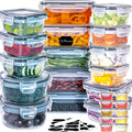 Caja de Almacenamiento de Alimentos con Tapa, 52/28 piezas (26/14 Contenedores + 26/14 Tapas), Caja para Preparar Comidas, Desde Pequeño Hasta Grande, Juego de Latas de Almacenamiento Sellado, Apto para Lavavajillas, Microondas y Congeladores, Regalo de P