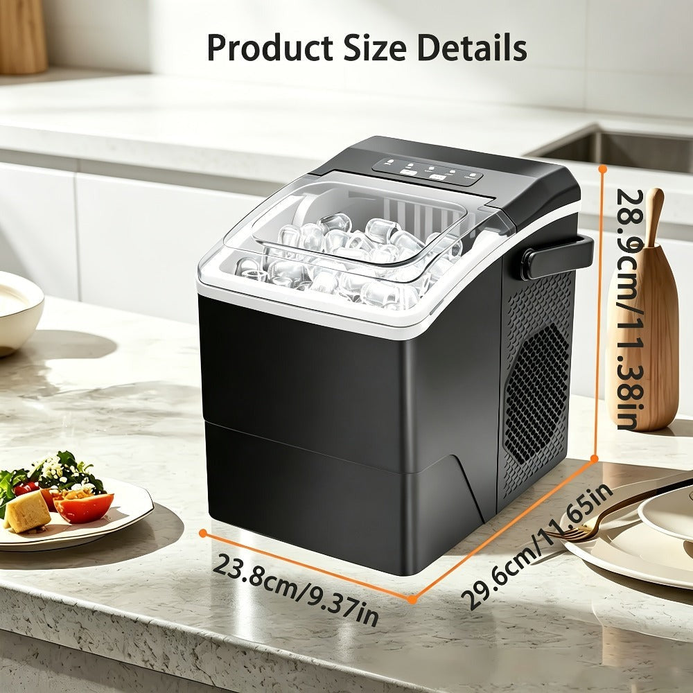 Fabricante de hielo comercial de doble uso con diseño de tapa transparente, refrigeración eficiente, duradero, ideal para restaurantes y bares, perfecto para cocinas de oficina