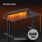 Escritorio Gaming RGB con Tomas de Corriente y Soporte para Monitor, Estación de Trabajo Ergonómica para Computadora, Mesa de Fibra de Carbono Grande para Oficina en Casa con Portavasos y Gancho para Auriculares, Regalos de Navidad,
