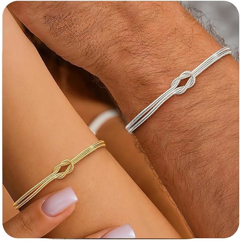 Pulsera Nudo de Amor Infinito, Pulsera Delicada para Parejas, Pulsera de Amistad, Pulsera de Serpiente Redonda, Ideal como Regalo para Cumpleaños o Día de San Valentín