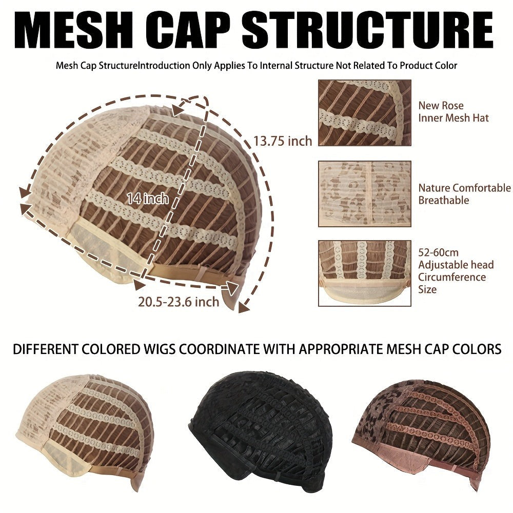 Peluca corta y rizada de 10 pulgadas para mujer en un mezcla de colores, hecha de fibras sintéticas resistentes a altas temperaturas, con gorro de red de rosas - Perfecta para uso diario, cosplay, festivales de música, bodas, bailes, fiestas, Navidad