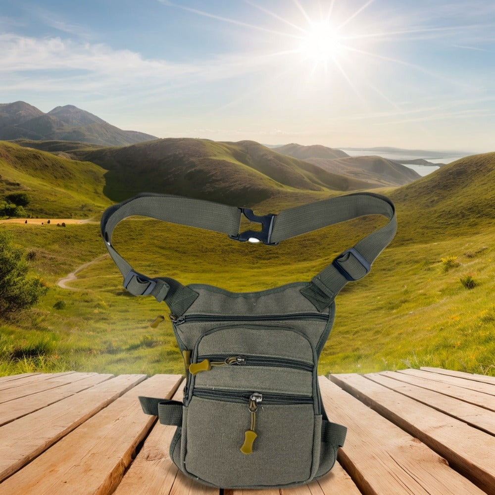 MEJORADA DL-45 Bolsa Multifunción para Pierna/Cintura - Uso Exterior, Senderismo y Deportes