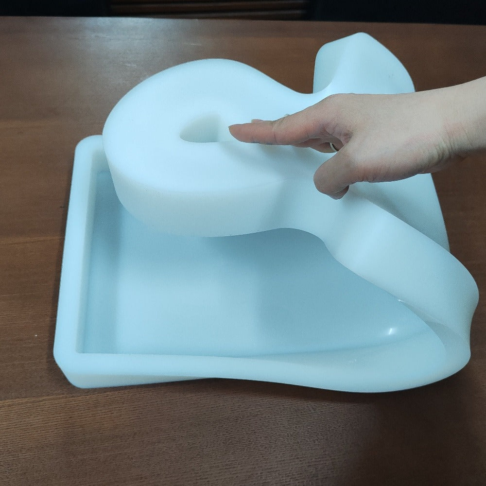 Molde de silicona con asa grande para hacer tablas de charcutería de resina DIY, bandeja de comida, manualidades DIY, tabla de cortar, decoración de mesa, molde de silicona grande y grueso