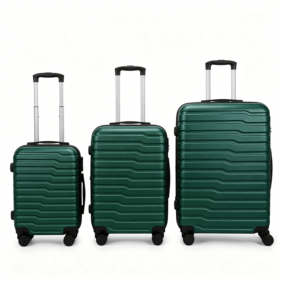 Juego de 3 Maletas Tamaños 18" (51X33X20cm), 22" (61x41x25cm), 26" (71x46x31cm) Medidas con ruedas incluidas, con Cerradura Numérica Maleta Cabina Trolley con Carcasa ABS Ligera, Asa Telescópica de Aluminio y 4 Ruedas Giratorias 360°