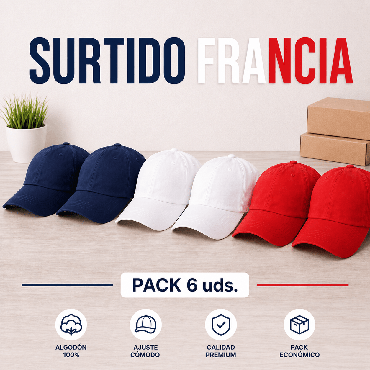 PACK DE 6 GORRAS
