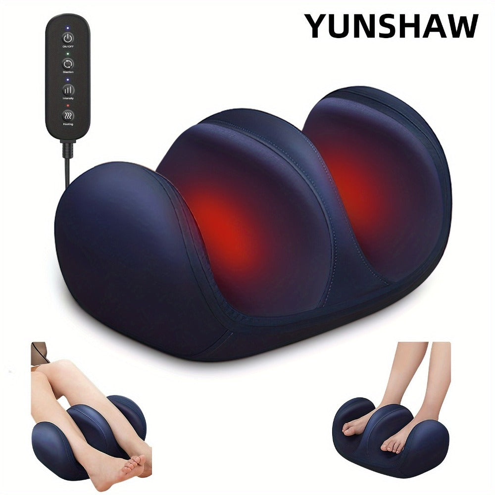 YUNSHAW Máquina de Masaje para Pies con Calor, 3 Niveles de Calor y 3 Modos, Masajeador Shiatsu para Pies y Piernas, Amasamiento y Rodadura para Pies, Pantorrillas, Tobillos, Piernas, Plantar, Regalo de Masaje para Mamá/Papá/Mujeres/Hombres (Con Control R