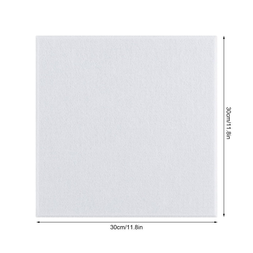 Paquete de 18 paneles acústicos cuadrados, aislamiento acústico autoadhesivo, absorbedor de sonido para pared, hechos de poliéster para aislamiento acústico, paneles acústicos para tratamiento acústico y decoración de pared, blanco, 30 X