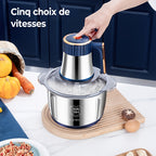 Procesador de alimentos de acero inoxidable de 5 litros, picadora eléctrica potente de 40,000 RPM, 6S, procesador multifuncional de acero inoxidable para cortar verduras para carne, verduras, cebolla, ajo, ensalada y alimentos para niños