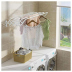 Perchero plegable telescópico blanco para balcón, toallero doméstico, toallero de baño, perchero de pared plegable telescópico, perchero invisible para interior, disponible en varias especificaciones.
