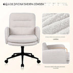 Sillas de oficina | Silla de Oficina, Silla de Maquillaje de Faux Fleece, Silla Giratoria Cómoda, Silla Ergonómica de Oficina, Altura Ajustable