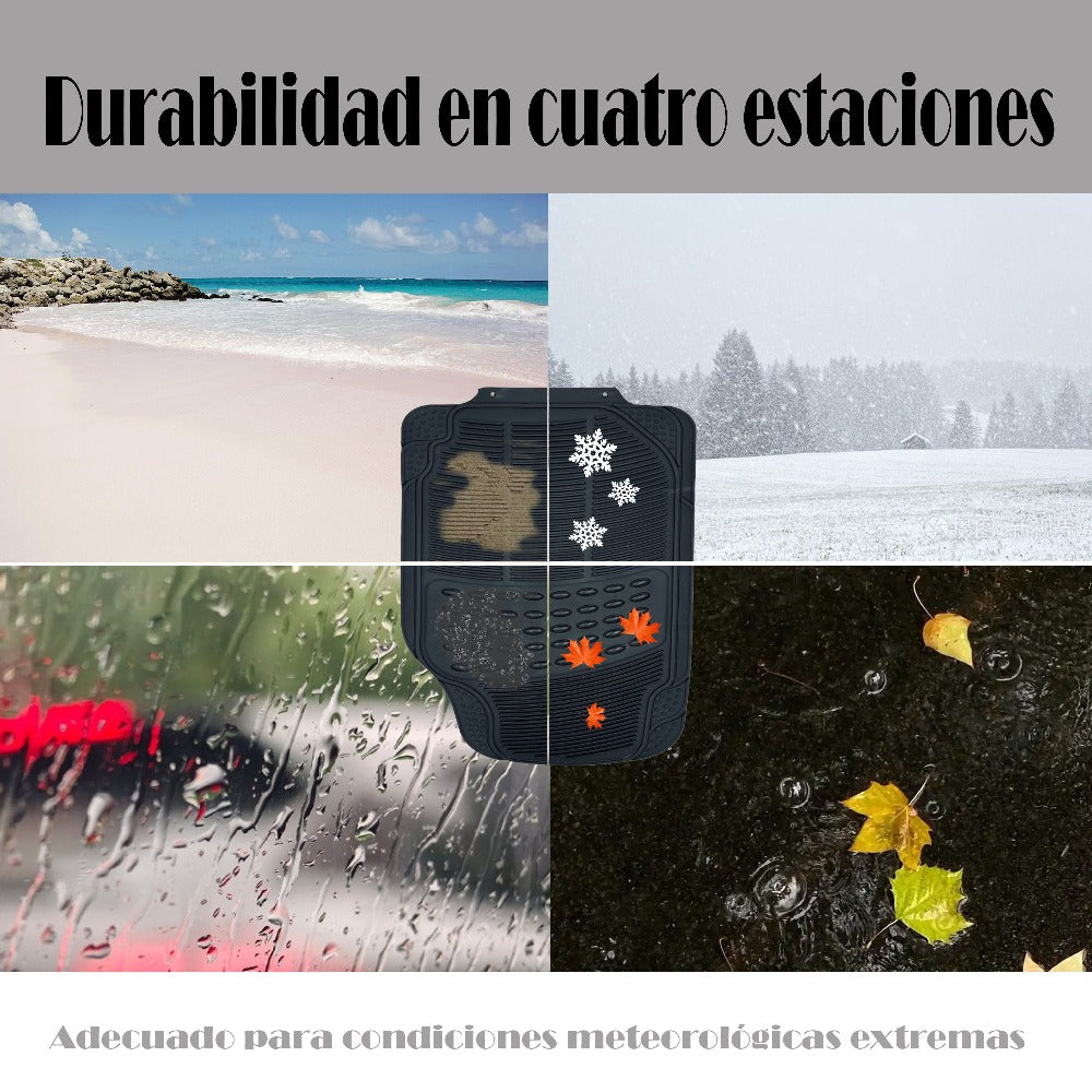 Alfombrillas Antideslizantes para Coche Alfombrillas Delanteras Set de 4 Alfombrillas Universales para Coche, Material PVC Duradero, Diseño Antideslizante y de Alta Gravedad, Instalación Fácil y Protección Completa para el Interior del Vehículo, Fácil de