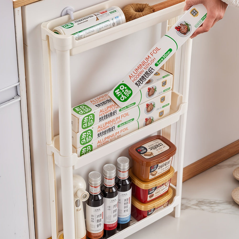 Estante de baño ultradelgado de 8 niveles, diseñado para guardar artículos de tocador y papel higiénico, apto para diversos escenarios de almacenamiento en el baño, estantes