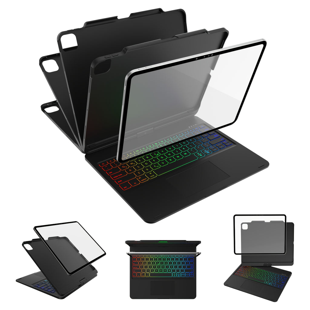 Funda con teclado giratorio para iPad para escritura, estudio y trabajo móvil