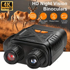 Binoculares de visión nocturna 4K HD, gafas de visión nocturna con pantalla de 3 pulgadas y linterna, adecuadas para la caza al aire libre en la oscuridad, seguridad para acampar, observación de la vida silvestre, zoom digital 10X, batería incorporada de