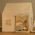 Tienda de Juegos para Niños con Ventana - Castillo de Princesas para Interior/Exterior, Beige y Blanco, Fácil de Montar, Casa de Juegos Ligera y Portátil para Niños Pequeños, Niños y Niñas, Decoraciones para Fiestas de Cumpleaños, Casa de Juegos de Roles