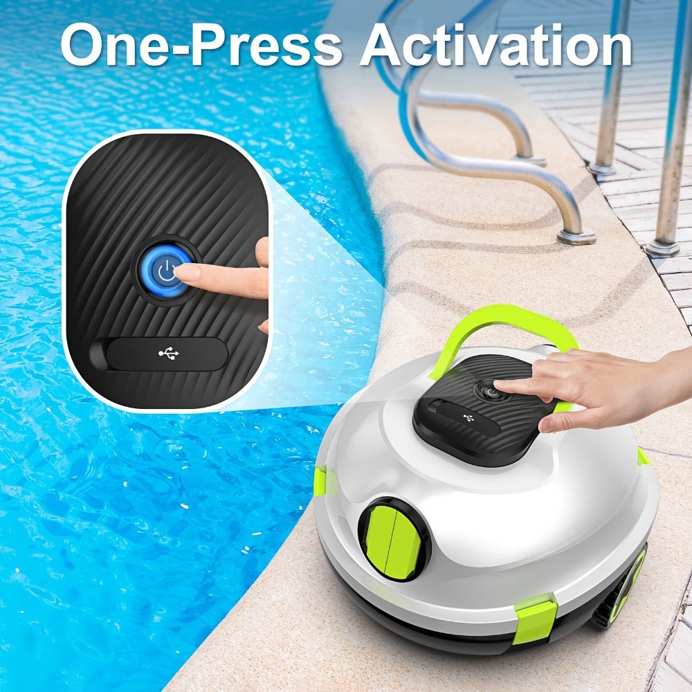 Limpiadora de piscina automática inalámbrica INSE Y10 - Segura para natación familiar (niños y adultos), succión de 27500 Pa, cesta de filtro de gran capacidad de 2.2 L, IPX8, apta para piscinas de más de 2.5 m de profundidad, autoestacionamiento, impresc