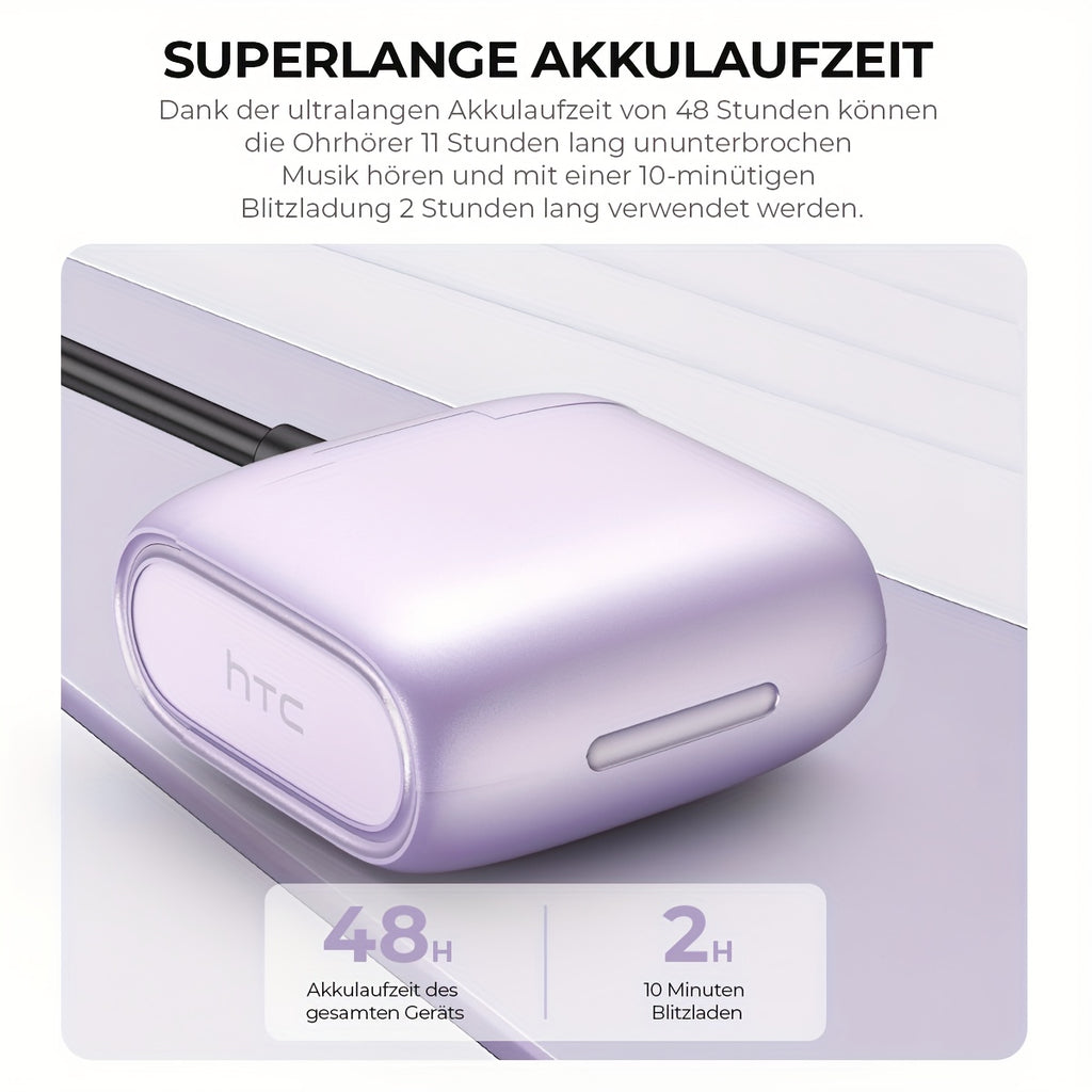 Auriculares Bluetooth | Auriculares inalámbricos de traducción con IA HTC NE23, compatibles con traducción en tiempo real entre 135 idiomas, con