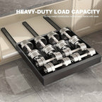 Juego de 4 organizadores extraíbles para gabinetes, cajones extensibles y ajustables (32.0cm-52.07cm de ancho), instalación sin taladro con adhesivo fuerte, estante deslizante de acero al carbono inoxidable, capacidad de carga de 27.22 kg