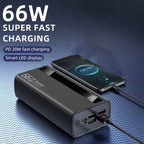 Un cargador portátil de 60000 mAh con capacidades de carga rápida, que cuenta con una pantalla digital inteligente, fabricado con tecnología de polímero de litio, ofrece una alta capacidad para cargar varios dispositivos al mismo tiempo, perfecto como reg