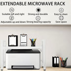 Soporte para impresora de 2/3 niveles - con 3 ganchos, soporte para tabla de cortar y portalápices, diseño expandible, adecuado para el hogar y la oficina, puede contener fotocopiadoras y escáneres (Negro, Blanco)
