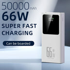 Batería Externa de 50000mAh, Carga Súper Rápida, Batería de Respaldo de Energía de Emergencia para Exteriores, Luz para Camping al Aire Libre, Batería Externa de Gran Capacidad, Soporta la Carga de Múltiples Dispositivos Simultáneamente, Adecuada para Tel