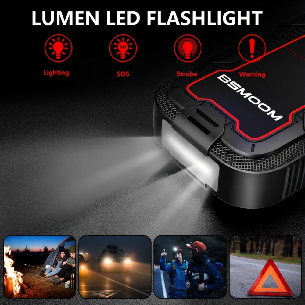 Arrancador de Coche 12V 8000A Pico, Batería Externas Auto, Caja de Arranque con Pantalla LCD y Luz LED (Compatible con Motores de Gasolina hasta 10.0L o Diésel)