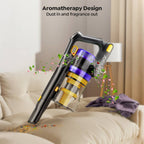Laresar X11 Aspiradora Inalámbrica 550W/46Kpa para el hogar, Aspiradora de varilla anti-enredos de 60 minutos, Aspiradora recargable de doble mano ligera con aromaterapia para pelo de mascotas, alfombras y pisos, limpieza de primavera