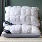 1/2 piezas Almohada de lujo tipo hotel para cama - Diseño ergonómico para quienes duermen de espalda, de lado y de estómago, solo lavado a mano, multiusos para el hogar y viajes, sueño cómodo, diseño de almohada elegante, relleno de alta densidad de 1000g