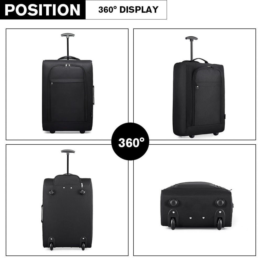 1pieza de 53 x 36 x 18 cm Equipaje de cabina ligero maleta de mano maleta pequeña de tela para equipaje de mano de avión para Lufthansa Eurowings Ryanair maleta con ruedas estuche de tela