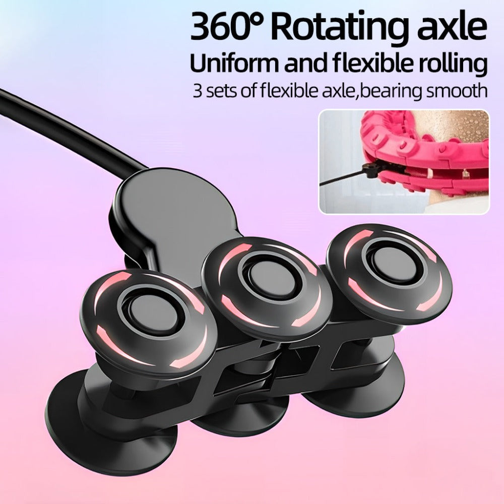 Cinta de fitness inteligente ajustable con bola hueca desmontable, cintas pesadas para pérdida de peso, talla grande 46 pulgadas/117 cm, incluye 24 enlaces desmontables y entrenador de cintura para mujeres. Nudo desmontable para ejercicios en casa, dispon